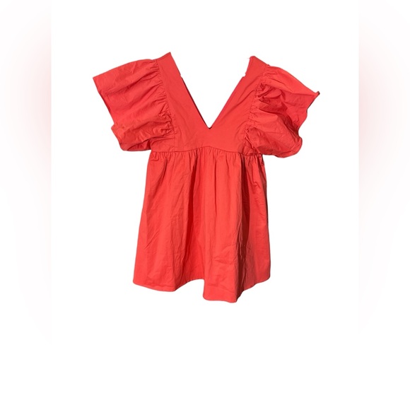 AVARA Chic Orange Puff Sleeve Dress Sz L NWT - Picture 3 of 5
